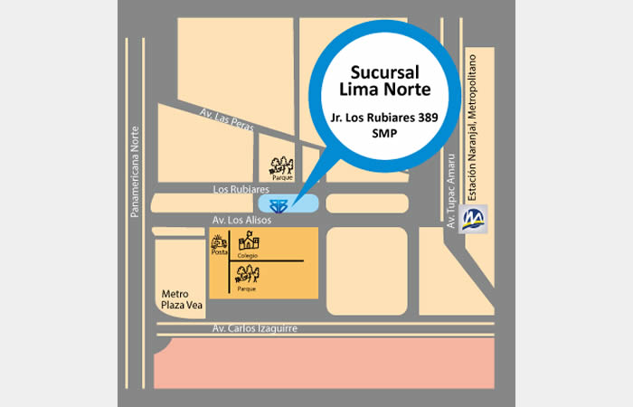 Croquis o mapa para llegar a la sucursal de Forbus en SMP, empresa proveedora de piezas y repuestos para bus