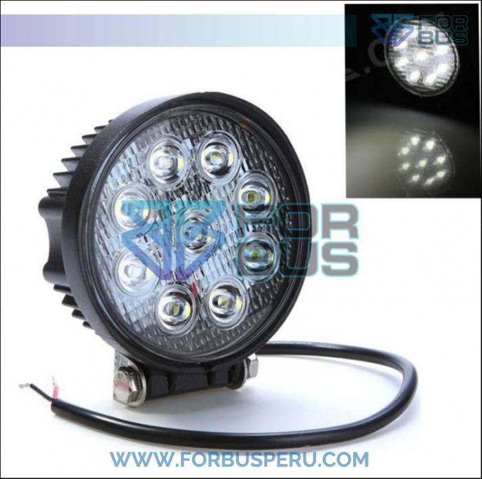 VENTA DE FAROS LED MULTIUSO PARA BUSES Y CAMIONES - FARO LED CIRCULAR 9 PUNTOS