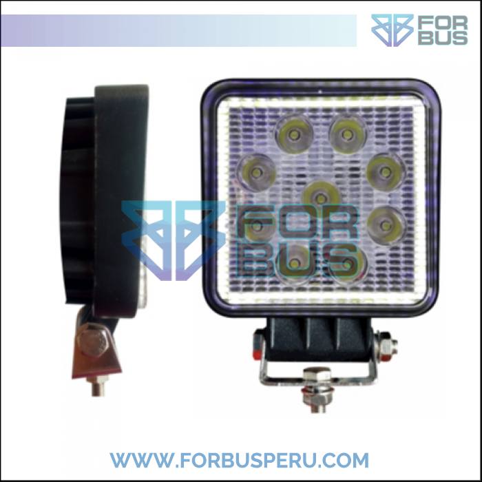 VENTA DE FAROS LED MULTIUSO PARA BUSES Y CAMIONES - FARO LED CUADRADO 9 PUNTOS C/ OJO DE ANGEL