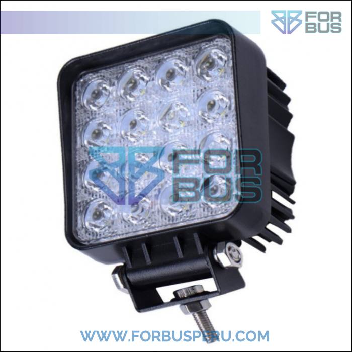 VENTA DE FAROS LED MULTIUSO PARA BUSES Y CAMIONES - FARO LED CUADRADO 16 PUNTOS BLANCO