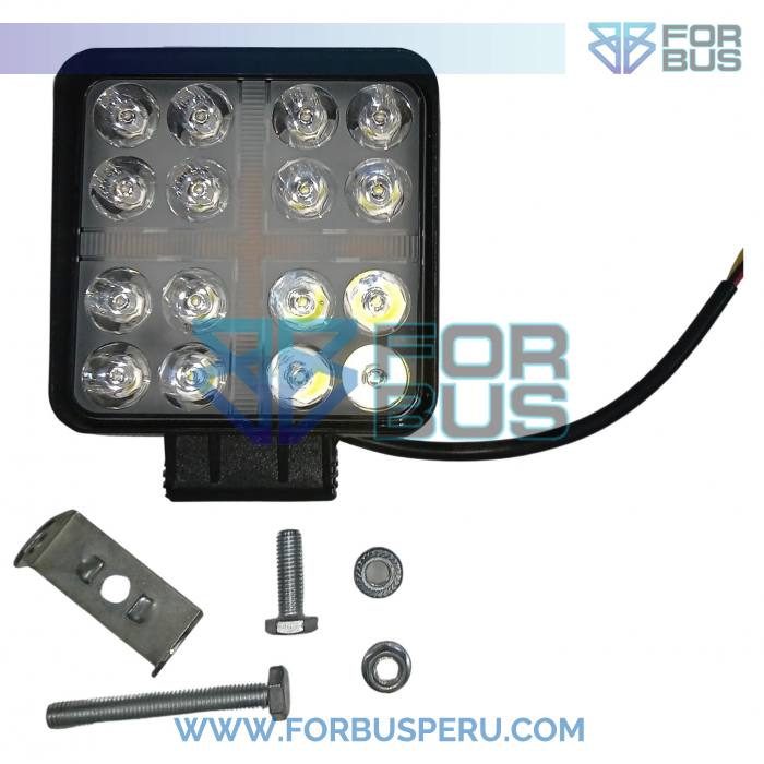 
                FARO LED CUADRADO 16 PUNTOS CRUZ ESTATICO/ STROBO AMBAR