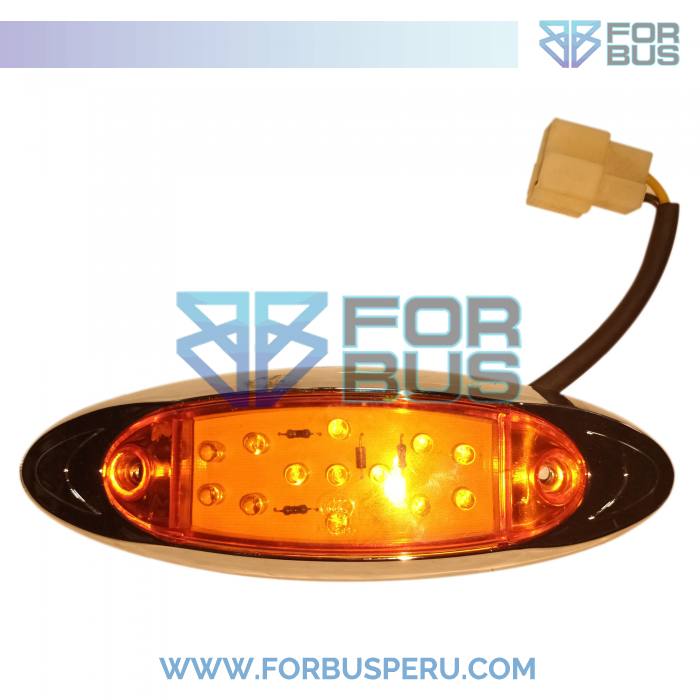 
                FARO LATERAL CAMION 13 LEDS CON CROMADO 24V AMBAR