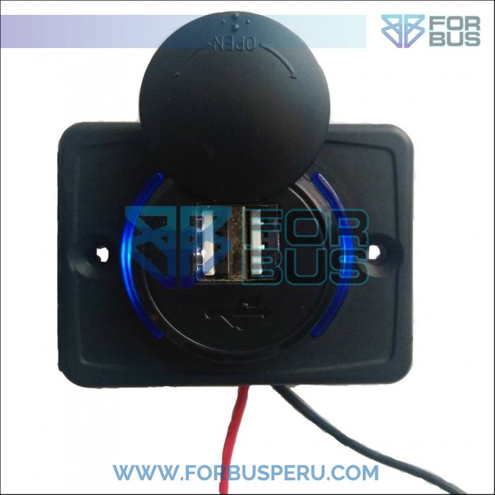 
                CARGADOR USB PLANO 2 PUERTOS 12/24V