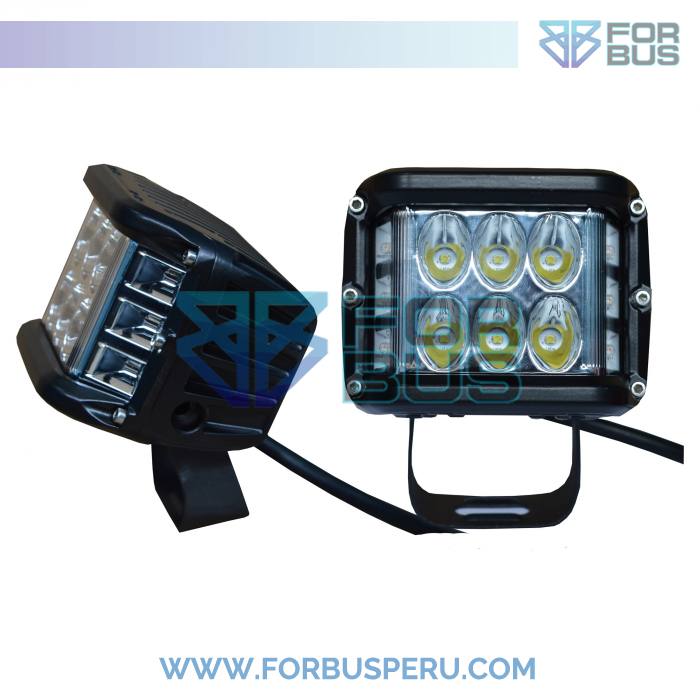 
                FARO LED CUADRADO 6 PUNTOS CON DIRECCIONAL BLANCO/AMARILLO