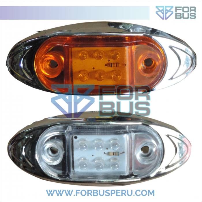 
                FARO LATERAL CAMION 6 LEDS CON CROMADO 24V 