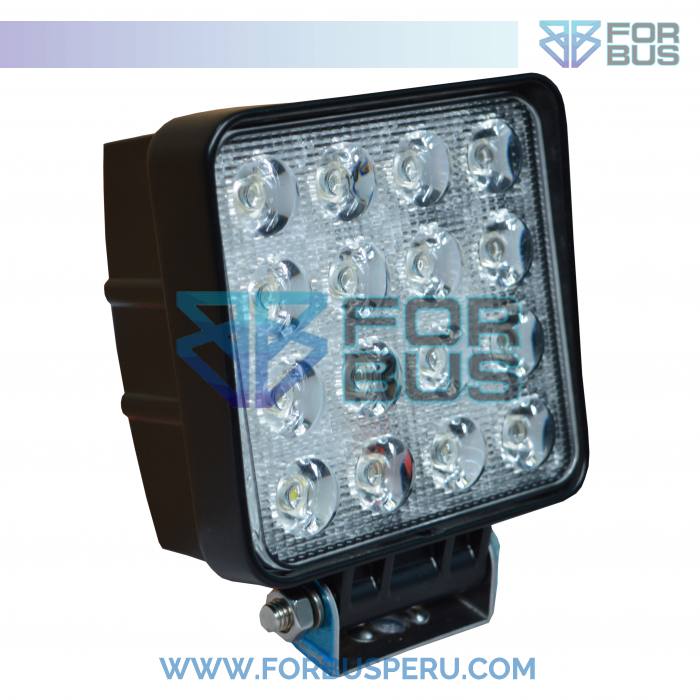 
                FARO LED CUADRADO 16 PUNTOS BLANCO