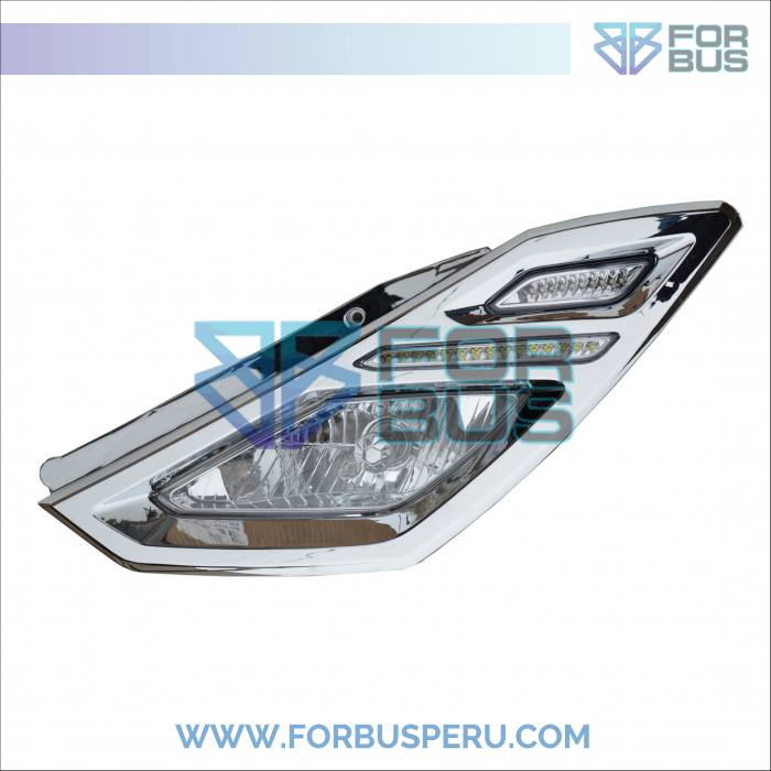 VENTA DE FAROS PRINCIPALES O DELANTEROS PARA BUSES , URBANOS Y TURISMO -  FARO DELANTERO MARCOPOLO TORINO 2 FAROS CROMADO IZQUIERDO