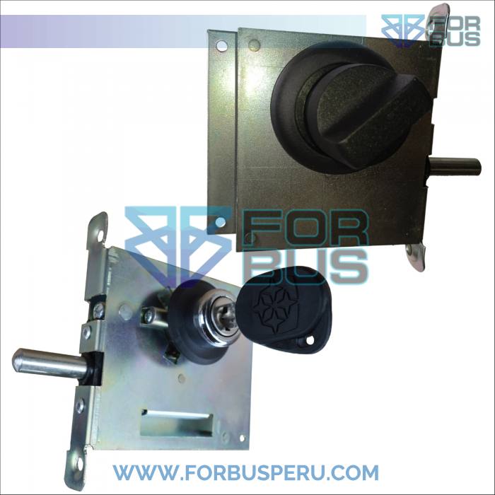 
                CHAPA DE SALON MARCOPOLO C/ LLAVE Y PERILLA S/ PIN